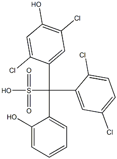 (2,5-Dichlorophenyl)(2,5-dichloro-4-hydroxyphenyl)(2-hydroxyphenyl)methanesulfonic acid Struktur