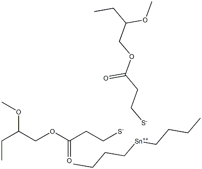 Dibutyltin(IV)bis[3-(2-methoxybutoxy)-3-oxopropane-1-thiolate] Struktur