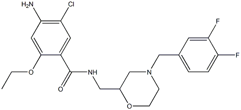 4-Amino-5-chloro-2-ethoxy-N-[[4-(3,4-difluorobenzyl)-2-morpholinyl]methyl]benzamide Struktur