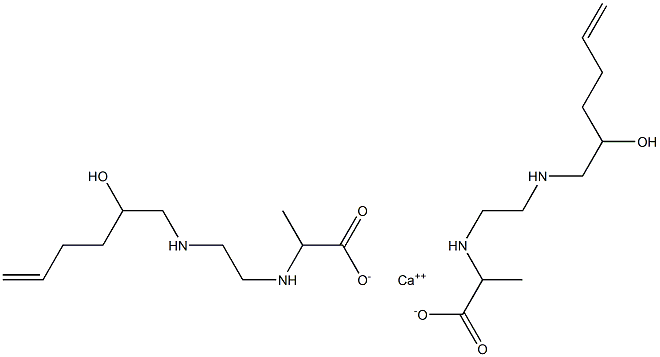 Bis[2-[N-[2-[N-(2-hydroxy-5-hexenyl)amino]ethyl]amino]propionic acid]calcium salt Struktur