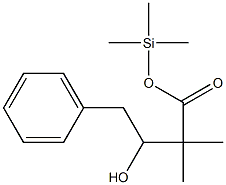 2,2-Dimethyl-3-hydroxy-4-phenylbutyric acid (trimethylsilyl) ester Struktur