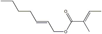 (E)-2-Methyl-2-butenoic acid 2-heptenyl ester Struktur