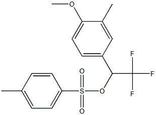 4-Methylbenzenesulfonic acid 2,2,2-trifluoro-1-(3-methyl-4-methoxyphenyl)ethyl ester Struktur