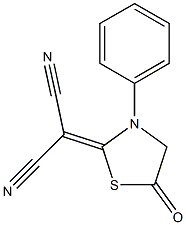 2-(Dicyanomethylene)-3-phenylthiazolidin-5-one Struktur