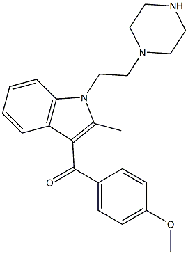 1-[2-(1-Piperazinyl)ethyl]-3-(4-methoxybenzoyl)-2-methyl-1H-indole Struktur