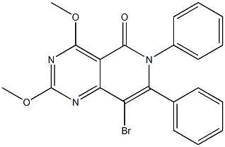 2,4-Dimethoxy-8-bromo-6,7-diphenylpyrido[4,3-d]pyrimidin-5(6H)-one Struktur