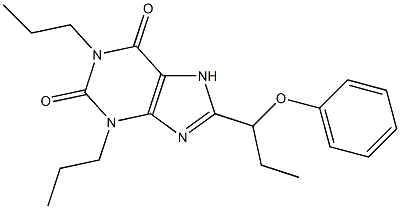 1,3-Dipropyl-8-(1-phenoxypropyl)xanthine Struktur