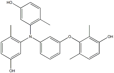 N,N-Bis(3-hydroxy-6-methylphenyl)-3-(3-hydroxy-2,6-dimethylphenoxy)benzenamine Struktur