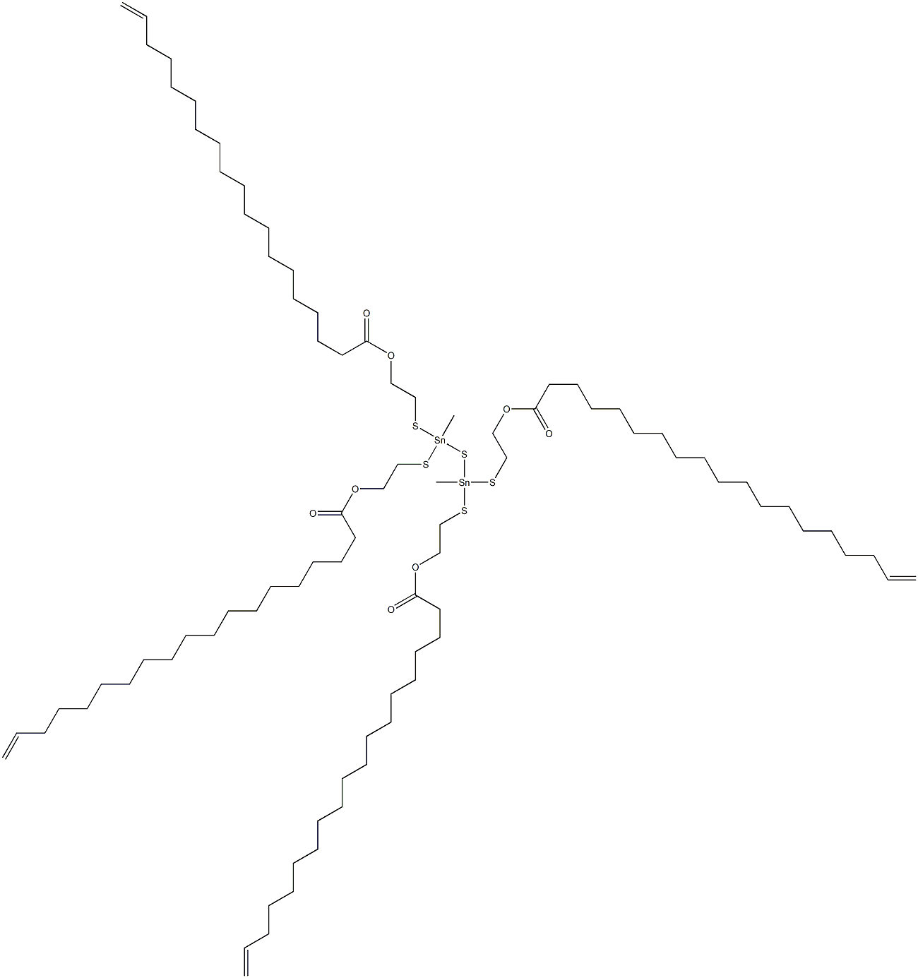 Bis[methylbis[[2-(17-octadecenylcarbonyloxy)ethyl]thio]stannyl] sulfide Struktur