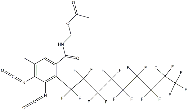 N-(Acetyloxymethyl)-2-(nonadecafluorononyl)-3,4-diisocyanato-5-methylbenzamide Struktur