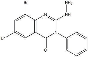 2-Hydrazino-3-phenyl-6,8-dibromoquinazolin-4(3H)-one Struktur