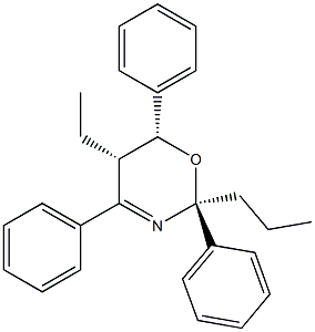 (2S,5S,6R)-5-Ethyl-2,4,6-triphenyl-2-propyl-5,6-dihydro-2H-1,3-oxazine Struktur