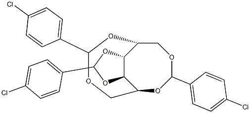 1-O,5-O:2-O,6-O:3-O,4-O-Tris(4-chlorobenzylidene)-D-glucitol Struktur