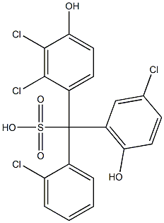 (2-Chlorophenyl)(3-chloro-6-hydroxyphenyl)(2,3-dichloro-4-hydroxyphenyl)methanesulfonic acid Struktur