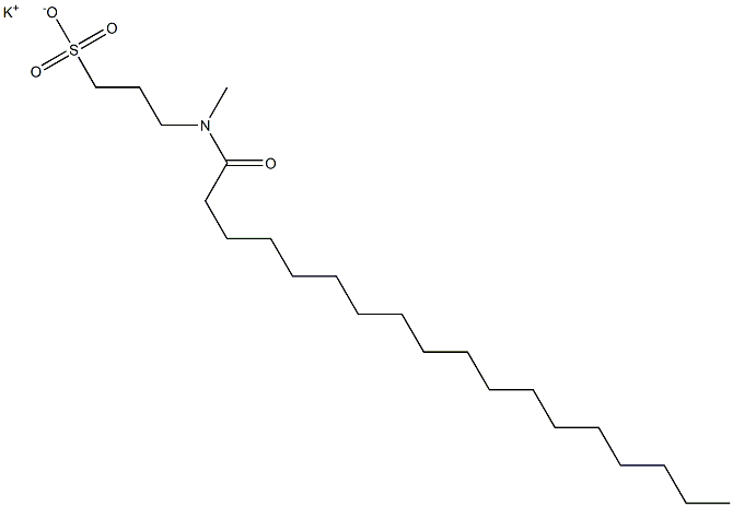 3-(N-Stearoyl-N-methylamino)-1-propanesulfonic acid potassium salt Struktur