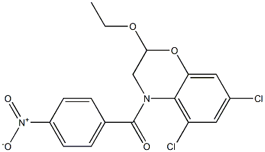 5,7-Dichloro-2-ethoxy-3,4-dihydro-4-(p-nitrobenzoyl)-2H-1,4-benzoxazine Struktur