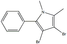 3,4-Dibromo-1,2-dimethyl-5-phenyl-1H-pyrrole Struktur