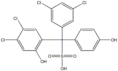 (3,5-Dichlorophenyl)(3,4-dichloro-6-hydroxyphenyl)(4-hydroxyphenyl)methanesulfonic acid Struktur