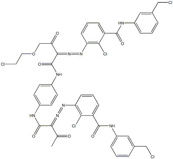 3,3'-[2-[(2-Chloroethyl)oxy]-1,4-phenylenebis[iminocarbonyl(acetylmethylene)azo]]bis[N-[3-(chloromethyl)phenyl]-2-chlorobenzamide] Struktur