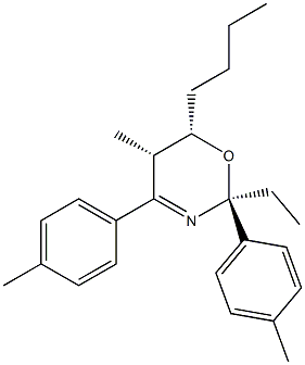 (2S,5S,6S)-6-Butyl-2-ethyl-5-methyl-2,4-di(p-tolyl)-5,6-dihydro-2H-1,3-oxazine Struktur