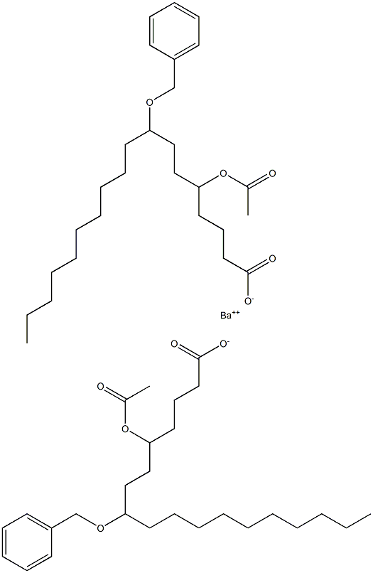 Bis(8-benzyloxy-5-acetyloxystearic acid)barium salt Struktur