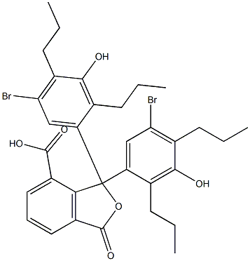 1,1-Bis(5-bromo-3-hydroxy-2,4-dipropylphenyl)-1,3-dihydro-3-oxoisobenzofuran-7-carboxylic acid Struktur