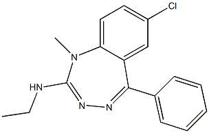 7-Chloro-1-methyl-5-phenyl-2-ethylamino-1H-1,3,4-benzotriazepine Struktur