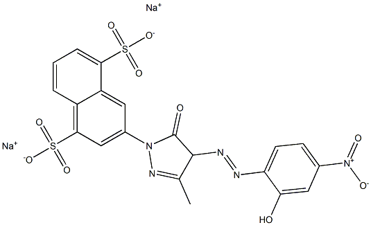 3-[5-Oxo-4,5-dihydro-3-methyl-4-[(2-hydroxy-4-nitrophenyl)azo]-1H-pyrazol-1-yl]naphthalene-1,5-disulfonic acid disodium salt Struktur