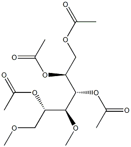 1-O,2-O,3-O,5-O-Tetraacetyl-4-O,6-O-dimethyl-L-mannitol Struktur