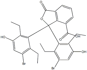 1,1-Bis(3-bromo-2,6-diethyl-5-hydroxyphenyl)-1,3-dihydro-3-oxoisobenzofuran-7-carboxylic acid Struktur