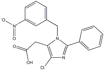 4-Chloro-1-(3-nitrobenzyl)-2-(phenyl)-1H-imidazole-5-acetic acid Struktur