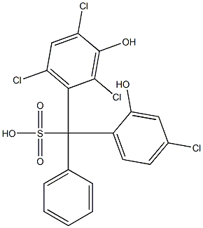 (4-Chloro-2-hydroxyphenyl)(2,4,6-trichloro-3-hydroxyphenyl)phenylmethanesulfonic acid Struktur