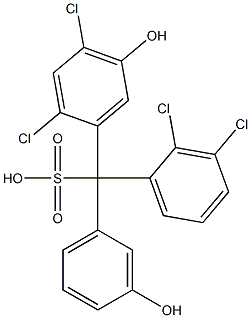 (2,3-Dichlorophenyl)(2,4-dichloro-5-hydroxyphenyl)(3-hydroxyphenyl)methanesulfonic acid Struktur