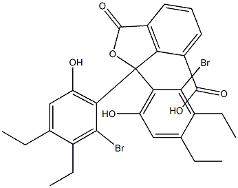 1,1-Bis(2-bromo-3,4-diethyl-6-hydroxyphenyl)-1,3-dihydro-3-oxoisobenzofuran-7-carboxylic acid Struktur