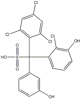 (2-Chloro-3-hydroxyphenyl)(2,4,6-trichlorophenyl)(3-hydroxyphenyl)methanesulfonic acid Struktur