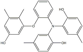 N,N-Bis(2-hydroxy-5-methylphenyl)-2-(5-hydroxy-2,3-dimethylphenoxy)benzenamine Struktur