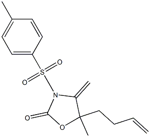 4-Methylene-3-(4-methylphenylsulfonyl)-5-(3-butenyl)-5-methyloxazolidin-2-one Struktur