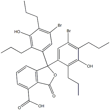 1,1-Bis(5-bromo-3-hydroxy-2,4-dipropylphenyl)-1,3-dihydro-3-oxoisobenzofuran-4-carboxylic acid Struktur