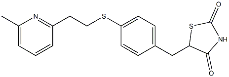 5-[4-[2-(6-Methylpyridin-2-yl)ethylthio]benzyl]thiazolidine-2,4-dione Struktur