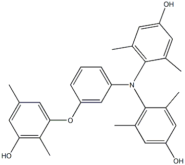 N,N-Bis(4-hydroxy-2,6-dimethylphenyl)-3-(3-hydroxy-2,5-dimethylphenoxy)benzenamine Struktur