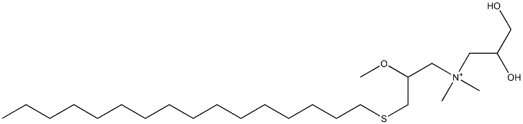 N-(2,3-Dihydroxypropyl)-N,N-dimethyl-3-hexadecylthio-2-methoxypropan-1-aminium Struktur