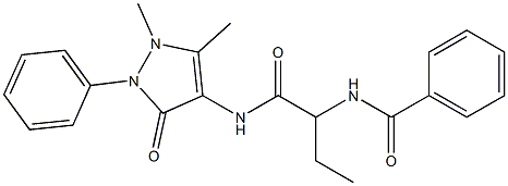 N-[1-(Antipyrinylcarbamoyl)propyl]benzamide Struktur