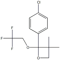 2-(4-Chlorophenyl)-2-(2,2,2-trifluoroethoxy)-3,3-dimethyloxetane Struktur