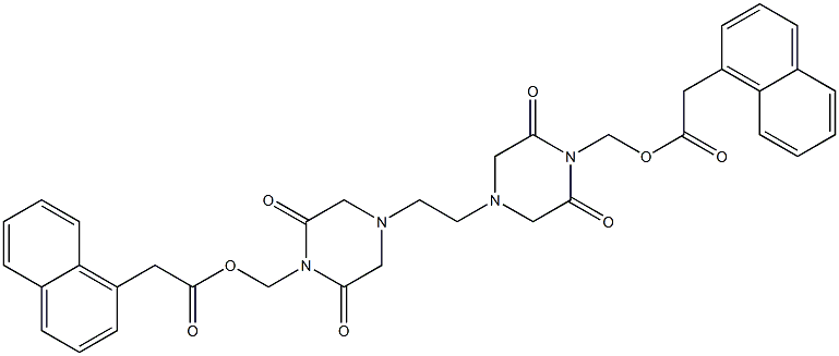 4,4'-Ethylenebis(2,6-dioxopiperazine-1-methanol)bis(1-naphthaleneacetate) Struktur