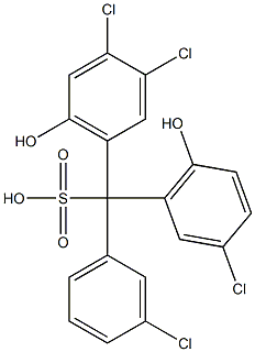 (3-Chlorophenyl)(3-chloro-6-hydroxyphenyl)(3,4-dichloro-6-hydroxyphenyl)methanesulfonic acid Struktur