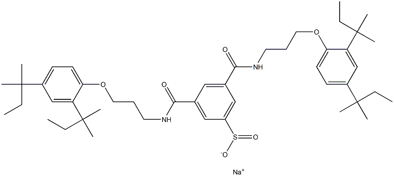 3,5-Bis[3-(2,4-bis-tert-pentylphenoxy)propylcarbamoyl]benzenesulfinic acid sodium salt Struktur