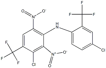 3-Chloro-4-trifluoromethyl-2,6-dinitro-N-[4-chloro-2-trifluoromethylphenyl]benzenamine Struktur