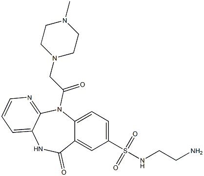 N-(2-Aminoethyl)-5,11-dihydro-11-[(4-methyl-1-piperazinyl)acetyl]-6-oxo-6H-pyrido[2,3-b][1,4]benzodiazepine-8-sulfonamide Struktur