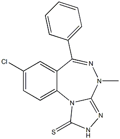 8-Chloro-4-methyl-6-phenyl-4H-[1,2,4]triazolo[4,3-a][1,3,4]benzotriazepine-1(2H)-thione Struktur