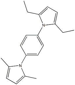 1-(2,5-Dimethyl-1H-pyrrol-1-yl)-4-(2,5-diethyl-1H-pyrrol-1-yl)benzene Struktur